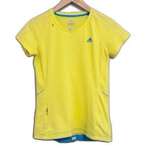 Adidas Climacool Yellow Running Workout T-Shirt Medium